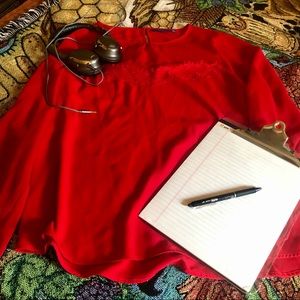 Apt. 9 Women’s Red Lace Christmas Blouse